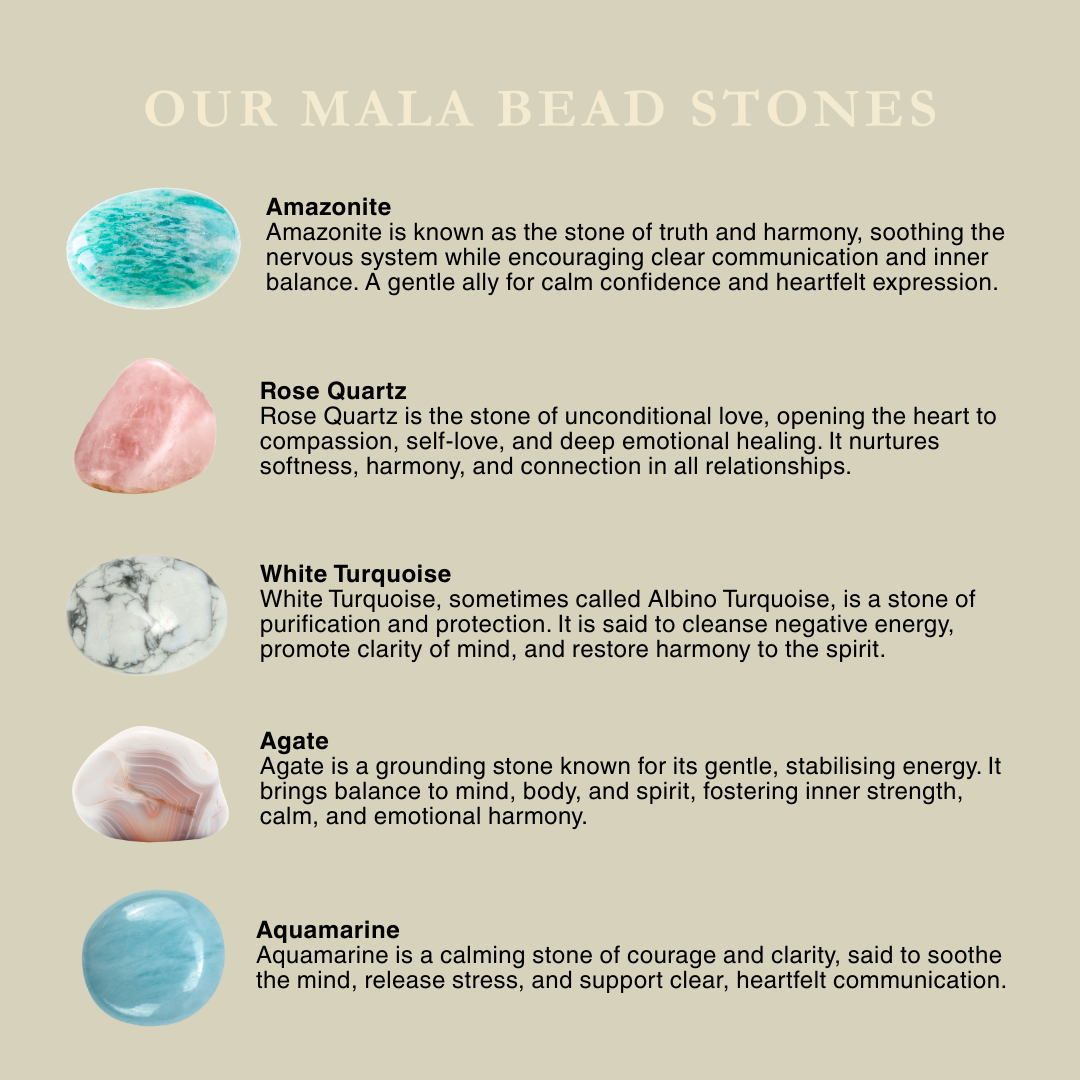 Aquamarine Mala Necklace – Clarity, Calm & Emotional Flow