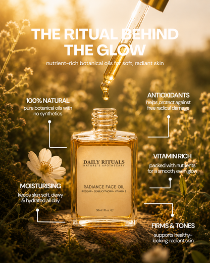 Radiance Face Oil texture and application, lightweight facial oil